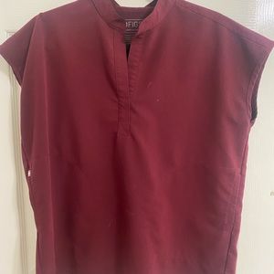 Rafaela Oversized Scrub Top burgundy small